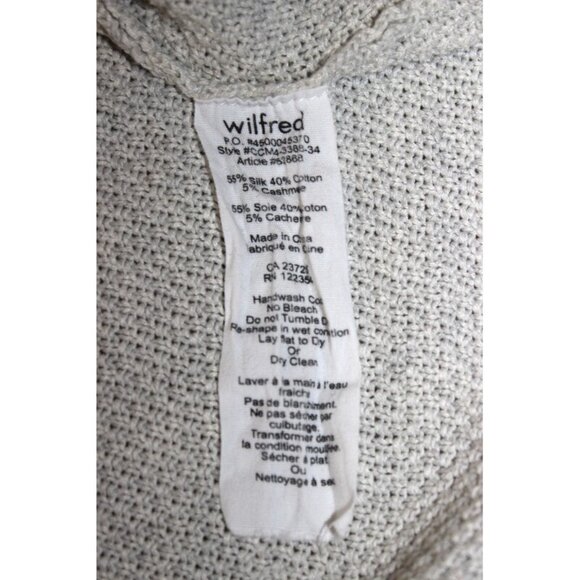 ARITZIA Wilfred Silk/Cotton/Cashmere Blend Knit Top, Light Grey - Size XS/XXS - Picture 6 of 8